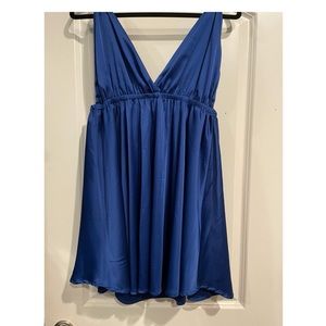 Short Moirai Royal Blue Backless Dress
